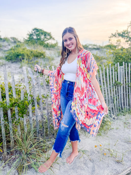 Ring Around the Rosé Kimono