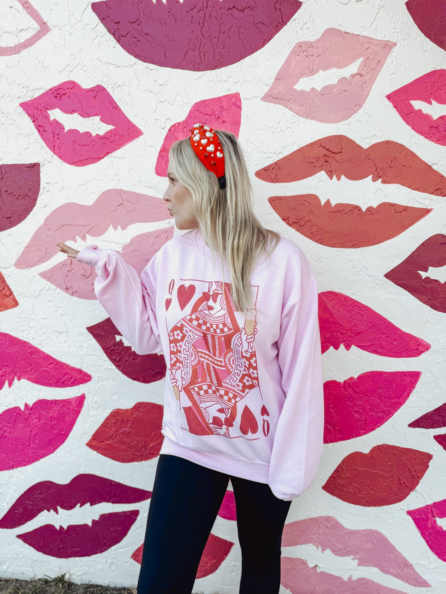 Queen of Champagne Hearts Crewneck